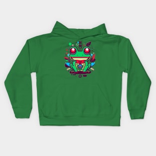 Japanese retro frog Kids Hoodie